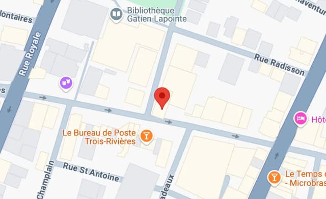 Google maps 324 rue des Forges, Trois-rivières, Québec,G9A 2G8